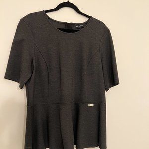 Pink Tartan Charcoal Peplum Top